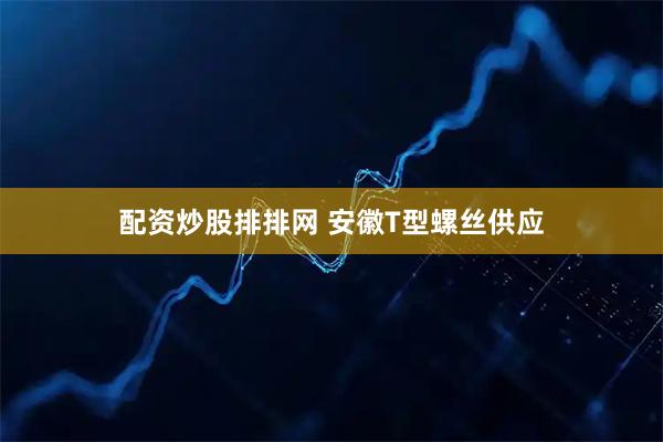 配资炒股排排网 安徽T型螺丝供应